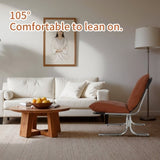 Leather Armchair, Modern Accent Chair High Back, Living Room Chairs with Metal Legs and Soft Padded, W2105P303635