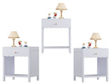 Modern Nightstand with Drawer and Open Shelf,Scalloped Edge Bedside Table for Bedroom, Cute 09977389
