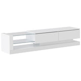 ZUN TV Stand with Two Media Storage Cabinets Modern High Gloss Entertainment Center for 75 Inch TV, 04837135