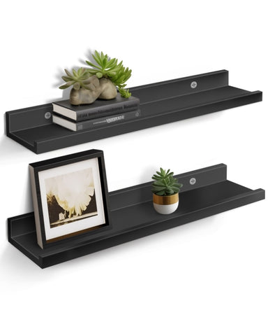 ZUN 24” Floating Shelves for Wall Décor Storage, Set of 2, Wood for Bedroom, Living Room, Bathroom, 12362765