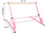 3.5FT Pink Solid Wood Ballet Barre With Adjustable Range Of 31.5-39.5 Inches For Dance Practice 23922331