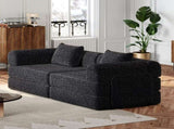 72.4-inch convertible sofa bed, chenille sofa, comes with two side storage pockets, two cushions, W3505P355564