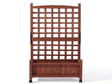 Wooden Planter with Trellis, 50" Tall Elevated Garden Bed Outdoor with Wheels, Freestanding Planter 20784012
