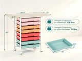 8-Drawer Rolling Storage Cart, Foldable Multifunctional Organizer Cart with Lockable Universal 42961416