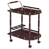 Merlot and Brass 2-shelf Serving Cart B062P145531