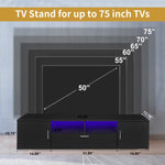 ZUN Modern TV stand with LED Lights Entertainment Center TV cabinet with Storage for Up to 75 inch for W162594688