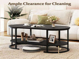 2-Tier Coffee Table with Metal Frame, 1005045 cm Robot Vacuum Friendly Accent Table, 88 lbs 39025537