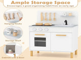 White Kids Interactive Wooden Kitchen Playset with Realistic Lights & Sounds 02819061