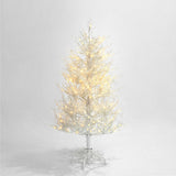 4FT Pre-lit Aspen Fir Artificial Christmas Tree, Hinged Xmas Tree 280 Snow Flocked Branch Tips, 230 61328301