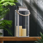 ZUN LARRY 22"H STAINLESS STEEL LANTERN 72177.00SIL