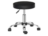 Semi PU Leather Nylon Wheel 300lbs Round Stool Plating Five-Star Feet Technician Stool Black 78090679