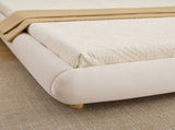 King Size,Modern Curved Upholstered Low Profile Platform Bed with Rounded Headboard W5632P452160