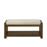 40" Accent Bench with Lower Shelf Shoe Rack, Padded Seating Bench for Living Room, Modern Compact W2186P292094