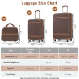 Hardshell Luggage Sets 3 Pieces 20"24" Luggages and Cosmetic Case Spinner Suitcase with TSA Lock N732P171583O