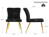 Modern Black teddy wool dining chair, upholstered chair with fabric accent side chair with W210127518