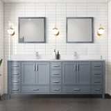 Dark Grey Double Bath Vanity 84 in. W x 22 in. D, White Quartz Top, and Faucet Set B2731P259153