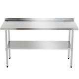 24x60 Inch Stainless Steel Prep Table with Adjustable Undershelf and Galvanized Legs, Heavy-Duty W1422P252476