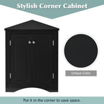 ZUN Black Triangle Bathroom Storage Cabinet with Adjustable Shelves, Freestanding Floor Cabinet for Home 62126568