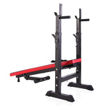 ZUN Adjustable Folding Multifunctional Workout Station Adjustable Workout Bench with Squat Rack - balck W2181P153079