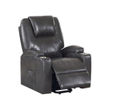 Gunmetal 2-Cup Holder Power Lift Recliner B062P215440
