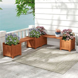 2-in-1 Outdoor Planter & Bench - Solid Wood Build, Waterproof Finish, Perfect for Potted 42903818