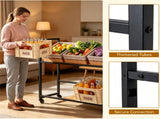 2-Tier Rolling Beer Crate Storage Rack with Hooks, Adjustable Tilt Mobile Metal Drink Organizer Cart 89026477