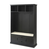 Hall Tree with 3 Hooks , Coat Hanger, Entryway Bench, Storage Bench, 3-in-1 Design, 47.2INCH, for 21206054