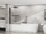 Goodyo 31"X55" Bathtub Screen Framless Shower Door Tempered Glass Shower Panel Matte Black D163147916