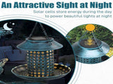 37.8 inch Bird Bath and Solar Bird Feeders Combo with Flower Planter Pedestal, Weather Resistant 30522581