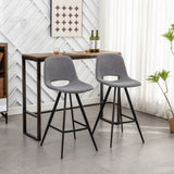 ZUN Porth Fabric Kitchen 28.25" Counter Height Stools, Set of 2, Gray T2574P165088