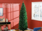 8' Artificial Pencil Christmas Tree, Slim Xmas Tree with 618 Realistic Branch Tips and Plastic 59960291