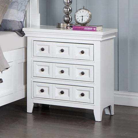 ZUN Transitional Style White Color Solid wood 1pc Nightstand Only Bedroom Furniture Bedside Table Round B011140213