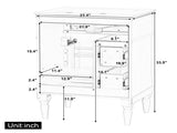 24 Inch Bathroom Vanity with Sink, Grey Blue Freestanding Bathroom Cabinet with Flip Drawer, 71370479