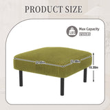 UNITED WE WIN Small Ottoman Footstool with Legs, Corduroy Fabric Ottoman Foot Stool with Soft Padded W1568P307256