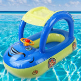 ZUN Inflatable Pool Float Car Shaped Toddler Swimming Float Boat Pool Toy Infant Swim Ring Pool with Sun 83617344