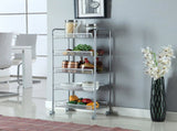 Honeycomb Mesh Style Five Layers Removable Storage Cart Silver 78183712