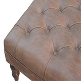 Artisan Furniture Solid Wood Buffalo Leather Ottoman B182P202520
