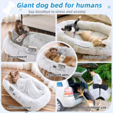 Human Dog Bed, Washable Faux Fur Dog Bed for People Doze Off, Napping Orthopedic Dog W3101P314614