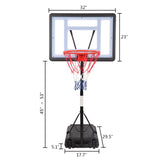HY-B064S Portable Movable Swimming Pool PVC Transparent Backboard Basketball Stand 91694053
