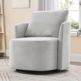 360&deg Swivel Chair, 29.9" Accent Barrel Armchair, Upholstered Swivel Sofa Chair with Curved Design N719P272681E