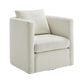 Sutton Ivory Performance Fabric Swivel Barrel Chair B050P322582