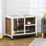 ZUN Pet cage /Wood Rabbit Hutch （Prohibited by WalMart） 71776001