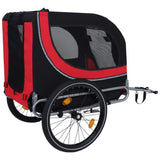Large Folding Bike Trailer Dogs 120LB Capacity All-Terrain Pet Carrier, Durable Steel Frame W1364P268358