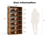 6-Shelf Bookcase, Floor Standing Storage Shelves, Rustic Brown 91529872