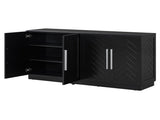 TREXM Sideboard Buffet Cabinet with Storage, Buffet Cabinet with Adjustable Shelves and Silver N715P192557B
