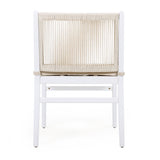 Outdoor Dining Chairs Set of 2, Acacia Wood Patio Armchair with Rope Design Back and Water Repellent N779P224995W