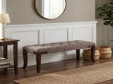 Linon Tufted Bench, Fabric, Brown T2574P164587