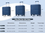 Premium PP Travel Luggage Set , 3-Piece TSA Lock Suitcase Ensemble 20, 24, and 28 Inch Sizes N726P460073N