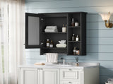 3-in-1 Bathroom Mirror Cabinet, 24-inch Wall Mounted Medicine Cabinet with Adjustable Shelf & Tower N710P401340B