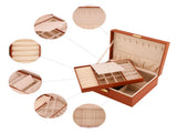2 Layer Jewelry Box with Mirror for Women Girls Birthday Gifts Brown 56322666